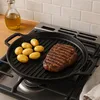 Gusseisen Pfanne Rund Grillplatte Ø 31 cm aus massiv 2,9 kg Produktbild-Vorschau 8