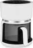 A white air fryer with a transparent glass basket and a black control panel. Produktbild-Vorschau