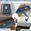 Collage of images showing a blue mop cleaning different areas of a home. Náhled obrázku produktu