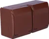 Presa Schuko doppia da esterno IP44 colore marrone Anteprima dell’immagine prodotto 3