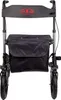 A front view of a black and gray rollator with a black storage bag. Anteprima dell’immagine prodotto