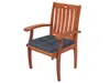 A wooden garden chair with a dark gray cushion. Podgląd zdjęcia produktu