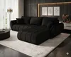 Canapé d’angle SYDNEY PREMIUM droit noir velours Monolith Voir les images du produit 1