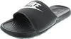 A black Nike slide sandal is shown from a slightly elevated side angle against a white background. Produktbild-Vorschau