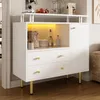 Buffet Merax avec portes coulissantes en verre à LED, Voir les images du produit 1
