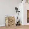 vidaXL Stojak na drewno opałowe 80x28x86 cm stal nierdzewna Podgląd zdjęcia produktu 2