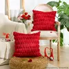 2 rote Plüsch-Herz-Kissenbezüge 40x40 cm Jacquard Produktbild-Vorschau