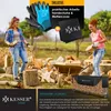 Two women are shown in an outdoor setting, surrounded by firewood, with a wheelbarrow and a firewood rack. The image highlights included accessories like gloves and a cover. Produktbild-Vorschau