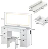 Coiffeuse LED CLIPOP, station de charge, avec 7 tiroirs et Voir les images du produit 3