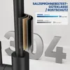 A diagram showing the layered construction of a faucet, with text indicating its salt spray test rating and comparison to other products. Produktbild-Vorschau