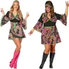 W4994-52 schwarz-bunt Damen Hippykleid Hippykostüm Gr.52 Produktbild-Vorschau 2
