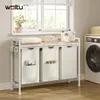 WOLTU Wäschekorb 3 Fächer, jedes 40 L, Metallrahmen, Produktbild-Vorschau 2