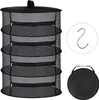 A black mesh drying rack with multiple shelves and a hook, shown against a white background. Produktbild-Vorschau