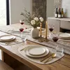 4er Set Tischsets 42x34cm Grau Silber Platzsets Abwaschbar Produktbild-Vorschau 3