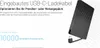 A black power bank with a USB-C cable attached, shown on a white background with marketing text. Produktbild-Vorschau