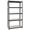Étagère de rangement métallique à 5 tablettes, 180 cm, pour Voir les images du produit 1