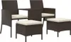 vidaXL 2-Sitzer-Gartensofa mit Tisch & Hocker Poly Rattan Produktbild-Vorschau 8