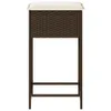 vidaXL Garten-Barhocker mit Kissen 2 Stk. Braun Poly Rattan Produktbild-Vorschau 5