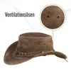Buffalo Bill Herren Damen Western Cowboy Leder Hut Vintage Produktbild-Vorschau 4