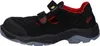 A side view of a black safety shoe with red accents. Produktbild-Vorschau