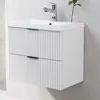 Waschtisch mit Unterschrank 60cm RIVA Badmöbel Set Weiß Produktbild-Vorschau 1