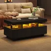 Merax moderner Couchtisch mit LED und 2 Schubladen Produktbild-Vorschau 2