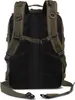 The back view of a green backpack is shown against a white background. Voir les images du produit