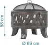 Braciere Relaxdays, Ø 66 cm, con griglia, parascintille e Anteprima dell’immagine prodotto 4
