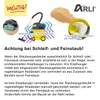 Marketing image with text and illustrations about vacuum cleaner bags and fine dust. Produktbild-Vorschau