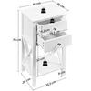 A white nightstand with dimensions and weight capacity indicated. Podgląd zdjęcia produktu
