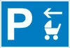 Kinderwagen Parkplatz Schild mit Richtungspfeil links Produktbild-Vorschau 1