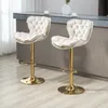 okwish Barové židle 360° otáčivé sametové, sada jídelních Náhled obrázku produktu 1