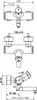 Technical drawing with dimensions of a shower faucet. Produktbild-Vorschau