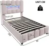 A diagram of a bed with dimensions and weight capacity. Produktbild-Vorschau