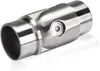 A close-up studio shot of a stainless steel pipe connector. Produktbild-Vorschau