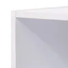 A close-up view of the corner of a white shelf or bookcase. Produktbild-Vorschau
