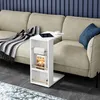 A white side table with storage is placed next to a beige sofa in a living room. Anteprima dell’immagine prodotto