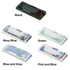 A collage of five different colored keyboards, each labeled with its color. Produktbild-Vorschau