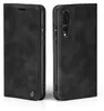 A black flip case for a Huawei P20 Pro phone is shown from two angles. Produktbild-Vorschau
