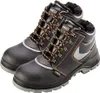 A pair of black winter work boots with orange laces and gray accents, shown from a slightly elevated side angle against a white background. Náhľad obrázku produktu