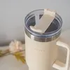 Thermobecher mit Strohhalm Edelstahl 1,18 Liter Beige Produktbild-Vorschau 6