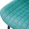 A close-up view of a teal quilted chair seat. Náhled obrázku produktu