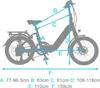 A diagram showing the dimensions of an electric bicycle. Produktbild-Vorschau