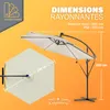 KINGSLEEVE® Parasol déporté inclinable Ø 330cm crème Voir les images du produit 3