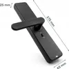 A black smart door handle with dimensions indicated by measurement lines and text. Náhled obrázku produktu