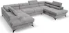 A large, U-shaped sectional sofa in a light gray fabric, shown from a slightly elevated side angle against a white background. Produktbild-Vorschau