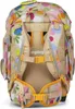 The back of a child's backpack with a floral pattern. Produktbild-Vorschau