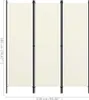 A cream-colored room divider with black frames, shown from the front, with dimensions indicated. Anteprima dell’immagine prodotto