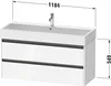 Duravit Ketho.2 Wastafelonderkast 118,4x46x54,9 cm Mat Produktbild-Vorschau 2