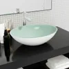 The Living Store Waschbecken Glas 50x37x14 cm Weiß Produktbild-Vorschau 1